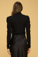 Load image into Gallery viewer, Solid Turtle neck Puff Sleeve Top
