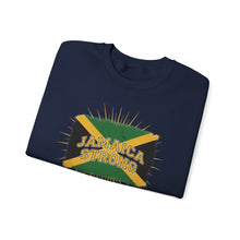 Load image into Gallery viewer, Jamaica Strong Crewneck Sweatshirt – Jamaican Flag Graphic