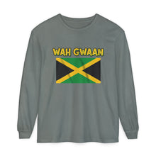 Load image into Gallery viewer, WAH GWAAN Jamaican Flag Long Sleeve Tee