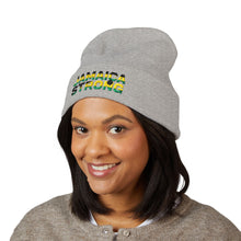 Load image into Gallery viewer, Jamaica Strong Embroidered Cuffed Beanie — Reggae Flag Knit Hat
