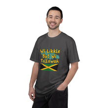 Load image into Gallery viewer, Jamaican Pride T-Shirt – "Wi Likkle But Wi Tallawah" Graphic Tee