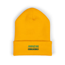 Load image into Gallery viewer, Jamaican Embroidered Cuffed Beanie — Reggae-Inspired Knit Hat