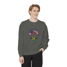 Load image into Gallery viewer, American Born Jamaican Roots Sweatshirt — Patriotic Jamaica Flag Crewneck