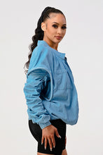 Load image into Gallery viewer, PUFF SHOULDER CASUAL DOUBLE LAYER SLEEVE JACKET