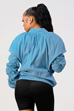 Load image into Gallery viewer, PUFF SHOULDER CASUAL DOUBLE LAYER SLEEVE JACKET