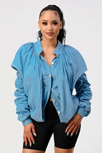 Load image into Gallery viewer, PUFF SHOULDER CASUAL DOUBLE LAYER SLEEVE JACKET