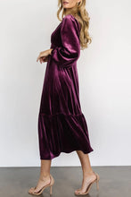 Load image into Gallery viewer, Vivian Long Sleeve Midi Velvet Dress