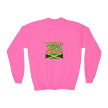 Load image into Gallery viewer, Youth Crewneck Sweatshirt - "Wi Likkle But Wi Tallawah" Jamaican Flag Kids Sweatshirt