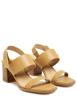 Load image into Gallery viewer, GERTUDE SLINGBACK BLOCK HEEL LEATHER SANDAL