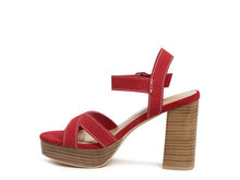 Load image into Gallery viewer, RAG&CO CHOUPETTE SUEDE LEATHER BLOCK HEELED SANDAL