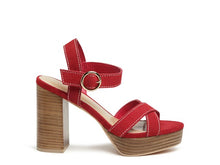 Load image into Gallery viewer, RAG&CO CHOUPETTE SUEDE LEATHER BLOCK HEELED SANDAL