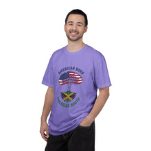 Load image into Gallery viewer, American Born, Jamaican Roots T-Shirt — Flag Tree Graphic Tee