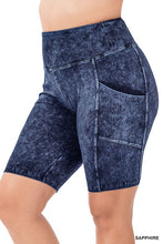 Load image into Gallery viewer, Plus Mineral Wash Wide Waistband Pocket Leggings