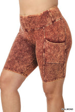 Load image into Gallery viewer, Plus Mineral Wash Wide Waistband Pocket Leggings