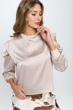 Load image into Gallery viewer, Satin Stretch Open Shoulder Sweatshirt