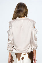 Load image into Gallery viewer, Satin Stretch Open Shoulder Sweatshirt