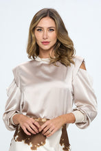 Load image into Gallery viewer, Satin Stretch Open Shoulder Sweatshirt