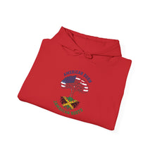 Load image into Gallery viewer, American Born Jamaican Roots Hoodie — Patriotic USA/Jamaica Flag Graphic