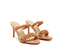 Load image into Gallery viewer, QUALIE GATHERED AROUND SLIP-ON HEELED SANDAL