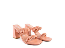 Load image into Gallery viewer, ARNIE BRAIDED BLOCK HEELED SLIDER SANDALS