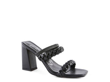 Load image into Gallery viewer, ARNIE BRAIDED BLOCK HEELED SLIDER SANDALS