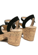 Load image into Gallery viewer, ULLA HIGH HEELED BLOCK SANDAL IN BLACK