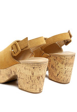 Load image into Gallery viewer, VENDELA LEATHER SLINGBACK PLATFORM SANDAL IN TAN