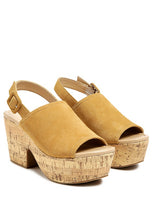 Load image into Gallery viewer, VENDELA LEATHER SLINGBACK PLATFORM SANDAL IN TAN