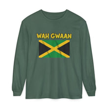 Load image into Gallery viewer, WAH GWAAN Jamaican Flag Long Sleeve Tee
