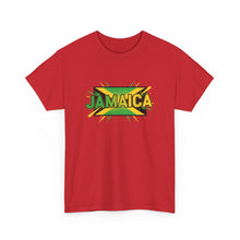 Load image into Gallery viewer, Jamaica Retro Pop Art Tee - Bold Green & Gold Island Graphic Shirt