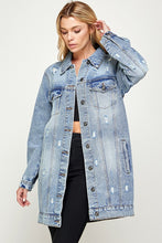Load image into Gallery viewer, Distress Denim Jacket