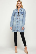 Load image into Gallery viewer, Distress Denim Jacket