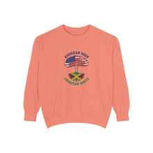 Load image into Gallery viewer, American Born Jamaican Roots Sweatshirt — Patriotic Jamaica Flag Crewneck