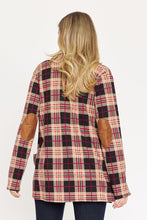 Load image into Gallery viewer, Plaid Contrast Elbow Patch Cardigan