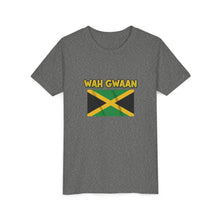 Load image into Gallery viewer, Youth Tee - "Wah Gwaan" Jamaican Flag Kids Shirt