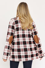 Load image into Gallery viewer, Plaid Contrast Elbow Patch Cardigan