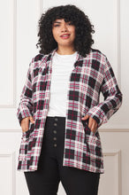 Load image into Gallery viewer, Plaid Contrast Elbow Patch Cardigan