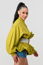 Load image into Gallery viewer, ATHINA PLEATED RUFFLE WASIT BELT LONG BLOUSE