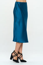 Load image into Gallery viewer, Made in USA Solid Satin Midi Skirt