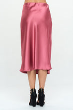 Load image into Gallery viewer, Made in USA Solid Satin Midi Skirt