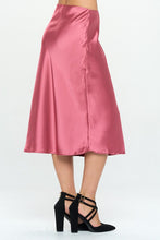 Load image into Gallery viewer, Made in USA Solid Satin Midi Skirt