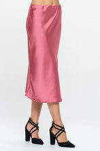 Load image into Gallery viewer, Made in USA Solid Satin Midi Skirt