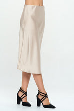 Load image into Gallery viewer, Made in USA Solid Satin Midi Skirt