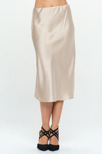 Load image into Gallery viewer, Made in USA Solid Satin Midi Skirt