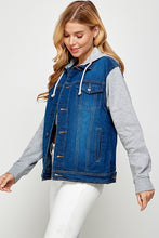 Load image into Gallery viewer, Women's Denim Jacket with Fleece Hoodies