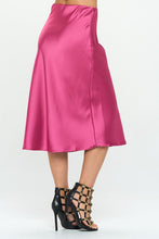Load image into Gallery viewer, Solid Stretch Satin Midi Skirt