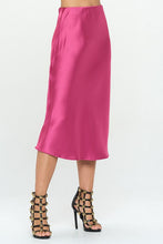 Load image into Gallery viewer, Solid Stretch Satin Midi Skirt