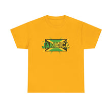 Load image into Gallery viewer, Jamaica Retro Pop Art Tee - Bold Green & Gold Island Graphic Shirt