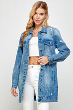 Load image into Gallery viewer, Distress Denim Jacket