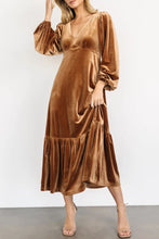 Load image into Gallery viewer, Vivian Long Sleeve Midi Velvet Dress